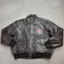 Giacca da Volo Pelle Adulto X Grande Marrone Militare Aviatore Volo Bomber Uomo*