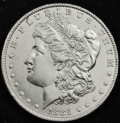 1881-o Morgan Silver Dollar.  Full Chest Feathers.  B.U.  (Inventory A)