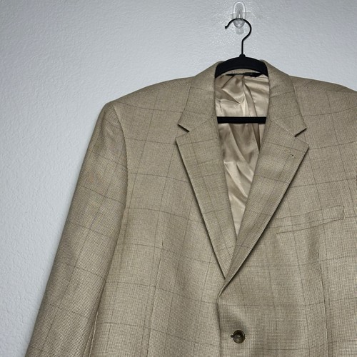 Jos A Bank Sport Coat Blazer Silk Camel Hair Sport Coat 46R Jacket 2 Button Prep - Picture 17 of 17