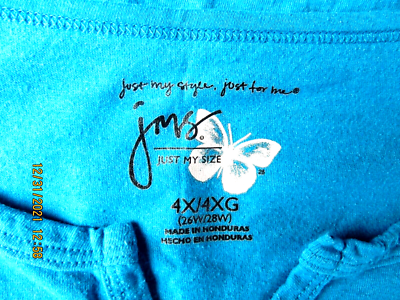 JMS SZ 4X Cotton/Polyester/Spandex Turquoise Blue Scoop Blouse Top