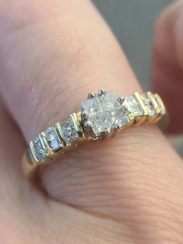 14k Diamond Band, Invisible Set Diamond Ring, Diamond Engagement