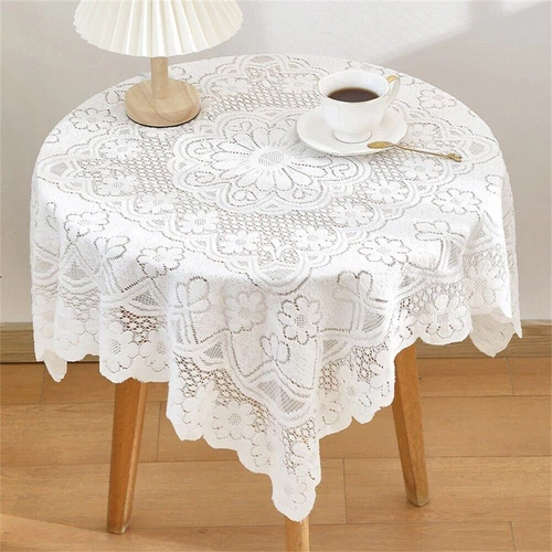 White Vintage Embroidered Lace Tablecloth Table Cloth Cover Wedding Party Decor - Picture 4 of 42