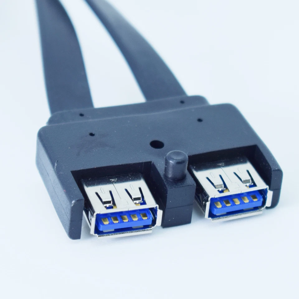 10pcs Dual Port USB 3.0 Female Screw To 20 Pin Header Motherboard Adapter Cable - Image 2 of 4