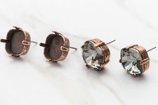 12mm Square  Classic Stud DIY Earring Bases  EE 13 
