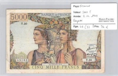 BILLET FRANCE - 5 000 FRANCS 3.11.1949 - Photo 1/2