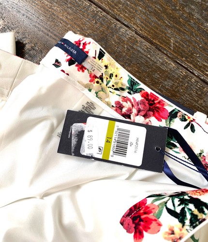 TOMMY HILIGER PANTALONI ALLA CAVIGLIA $89 NUOVI CON ETICHETTE STAMPA FLOREALE TAGLIA 12 14 - Foto 3 di 9