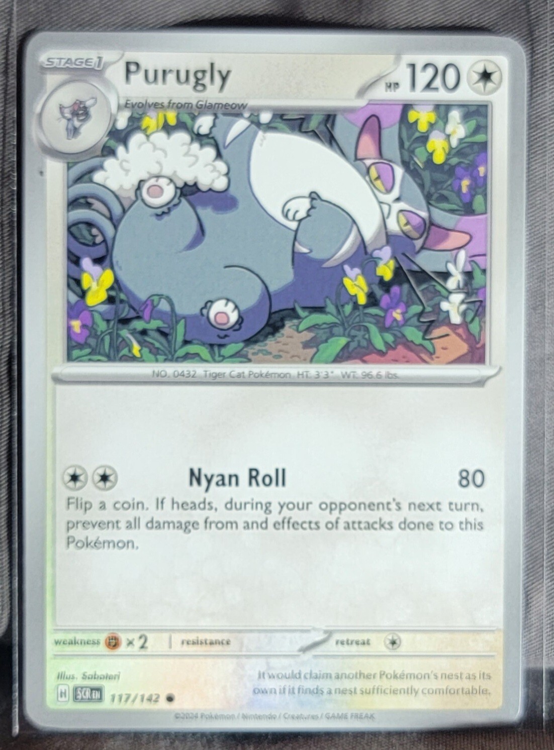 Pokemon TCG Card Purugly 117/142 S&V Stellar Crown Common NM