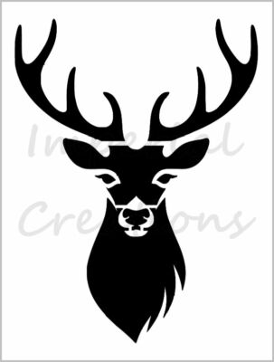 DEER HEAD Buck Face Hunting Antlers Woods 8.5" x 11" Reusable Stencil  Sheet S623 | eBay