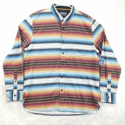 NEW Vintage American Rag Shirt Mens XL Red White Southwest Woven Button-Up