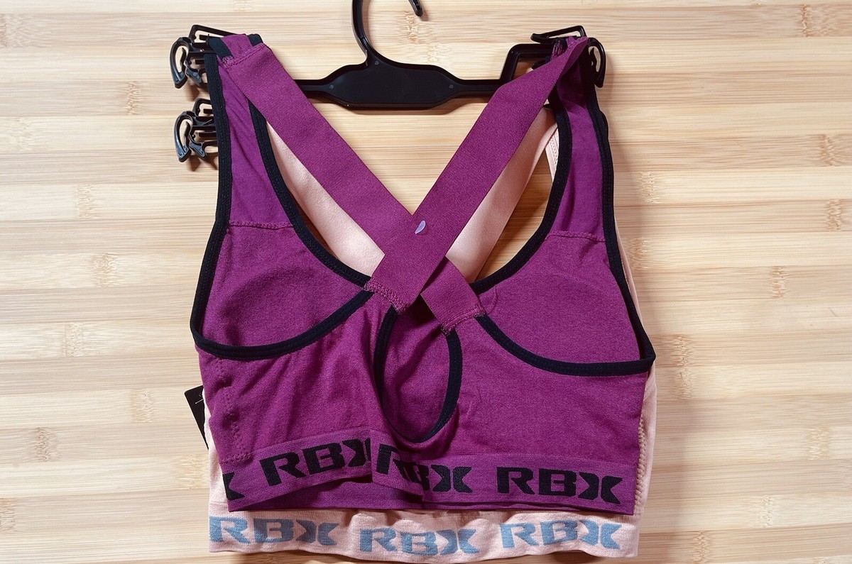 K  RBX Active 2 Pack Bras Sports Seamless Cross Back Style 11 0207
