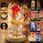 Eternal Forever Galaxy Flower Rose In Glass Dome LED Light Mother's Day Gift