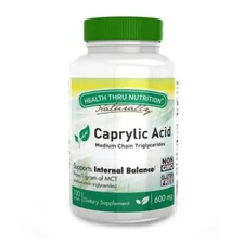 Caprylic Acid 600 mg 100 Softgels By Health Thru Nutrition