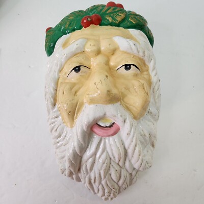 Michael Golden Supex St Nicholas Face Wall Hanging Ceramic Christmas VTG Rare