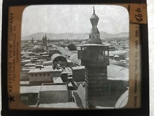 ANTIQUE KEYSTONE GLASS CAMERA SLIDE (492) Over the Roofs Damascus, Syria