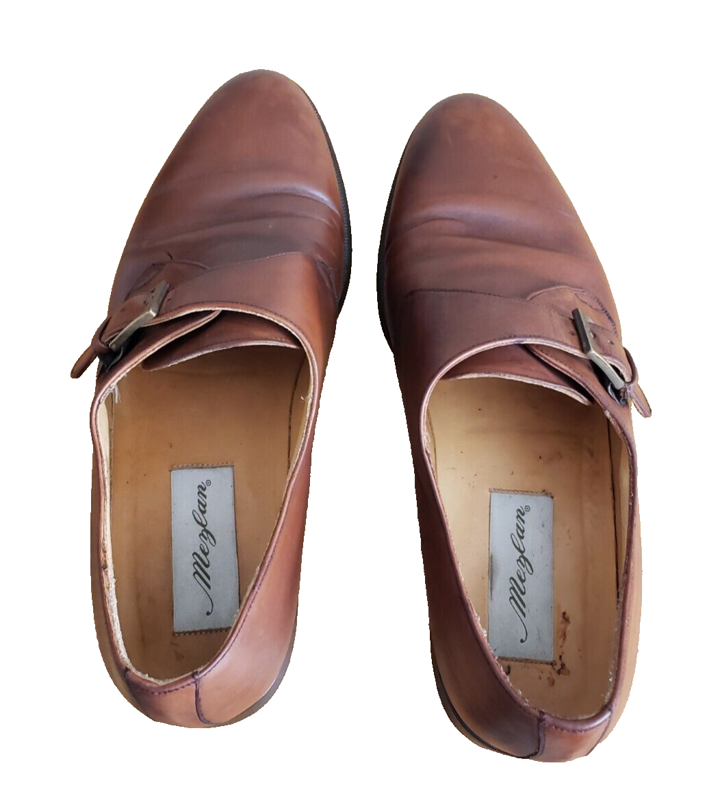Mezlan Men\'s Size 9 Dress Shoes Vintage Brown Leather Monk Strap Buckle Cap Toe Mezlan Men main image 4