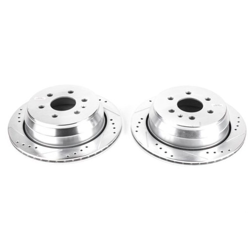 Power Stop Rear Evolution Drilled & Slotted Rotors Fits 15-19 Chevrolet Colorado - Picture 7 of 10