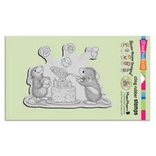 HOUSE MOUSE RUBBER STAMPS CLING POPCORN BIRTHDAY NEW CLING STAMP