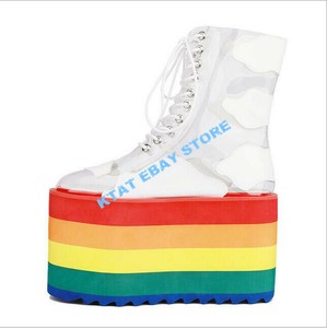 rainbow heel boots