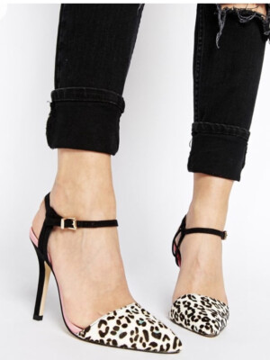 Miss KG ‘Adele’ leopard print faux pony skin heels size 39 EU Uk UK