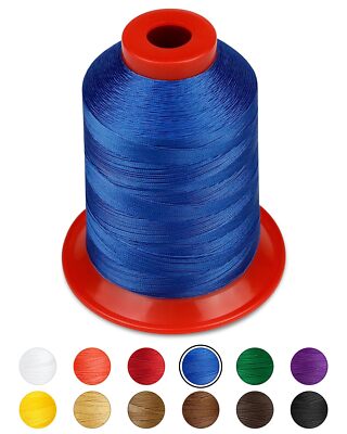 Extra Strong Upholstery ThreadBlue 1000 Meters Bonded Nylon Thread for Denim ...