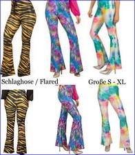 ★ Party 60er-80er Hippie,Hippy Disco Schlaghose-Flared Hose S-XL Tiger Gold