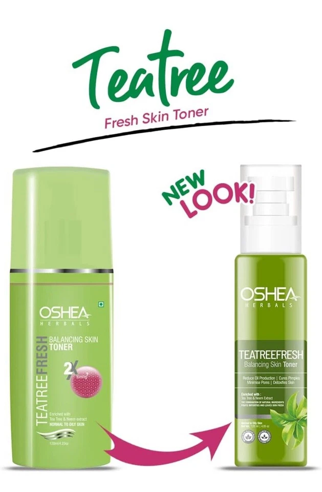 Tónico fresco para piel Oshea Herbals Teatree para mujer para piel sana y brillante-120 ml Foto 3 de 3