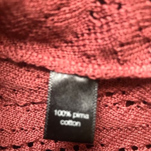 Peruanische Verbindung gehäkelt Pima Baumwolle lila rosa langärmeliges Kleid Damen M - Bild 8 von 10
