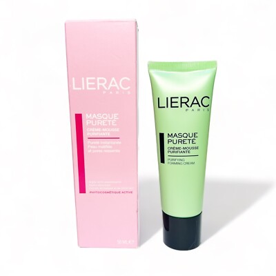 Lierac PURIFYING MASK Foaming Cream Exfoliating Full Size 1.9 oz Clay Kaolin