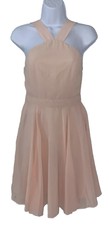 Women’s NEW LULU’S BLUSH PINK HALTER Lined Fit & Flare DRESS SIZE-S