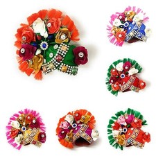 Multicolor Krishna Laddu Gopal Ji Pagdi Mukut Set  Pack of 6, Size 5  US