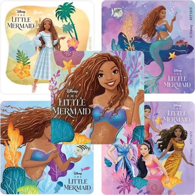 25 Disney The Little Mermaid stickers party favors teacher rewards