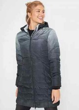 Freemans Dip-dye Padded Coat In Black Plus Uk 30 (fs27)