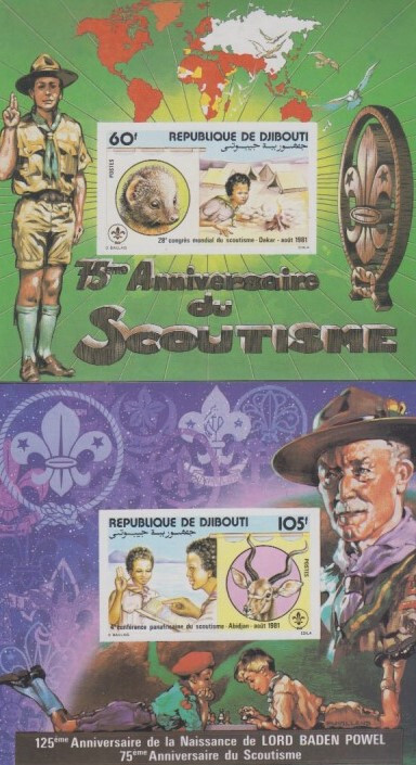 Djibouti MNH Sc 533-34  IMPERF  S/S Mi Bk 43-44B Value  64 Euro  Chess