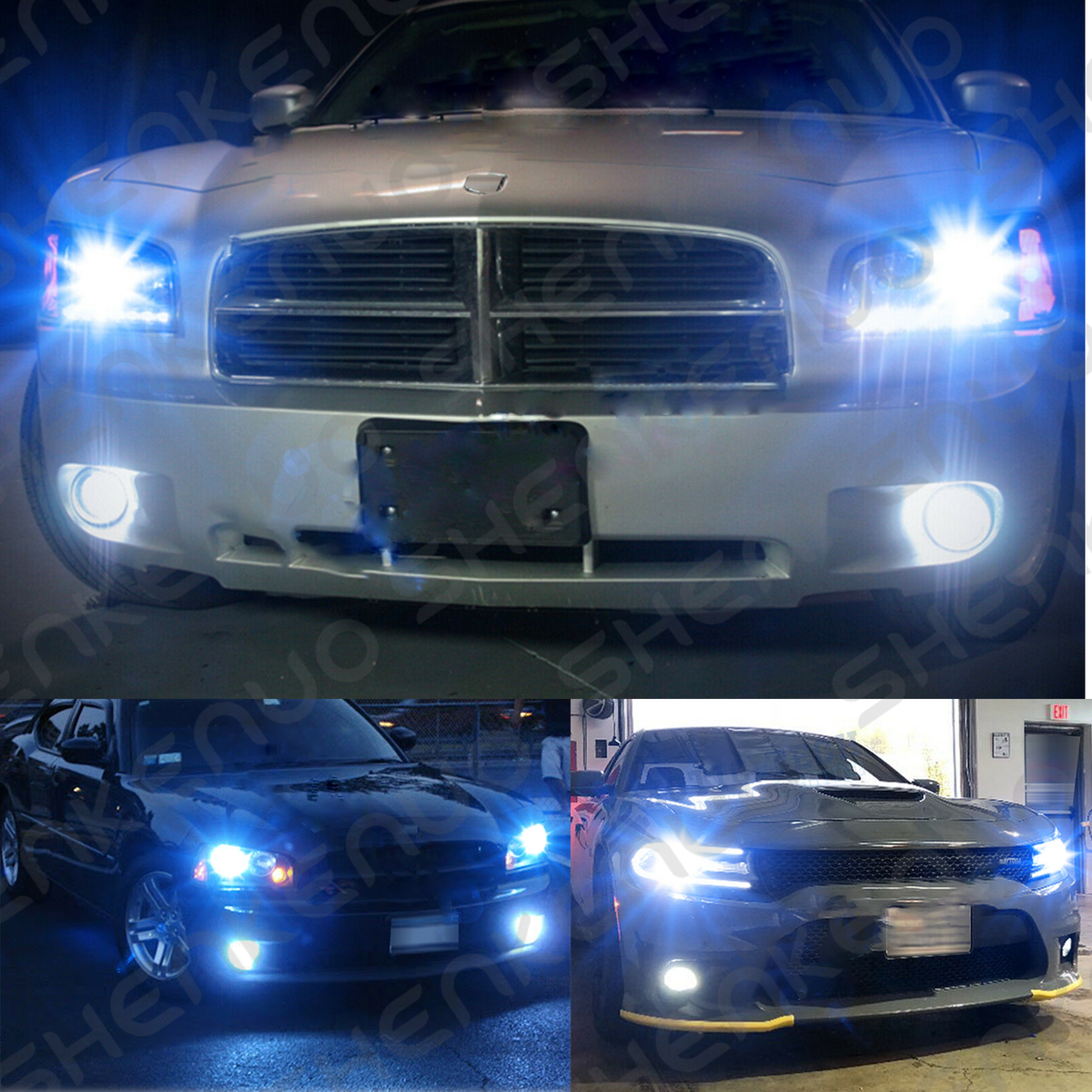 2006 Dodge Charger Rt Headlights SHENKENUO 6-Piece 8000K LED Headlight & Fog  Light Kit For Dodge Charger 2006-2009 – Hi/Lo (9005/9006) + Fog (9145), Ice  Blue, IP67 06 Dodge Charger Fog Lights