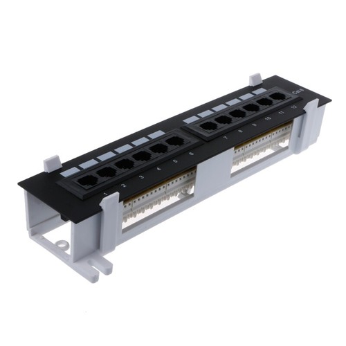 12 Port CAT6 Patch Panel RJ45 Networking Wall Mount Rack Mount Bracket - Afbeelding 5 van 6