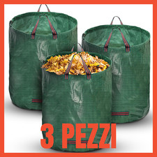 Sacchi Giardinaggio Polipropilene Rifiuti da Giardino Raccolta Foglie Erba 250 L