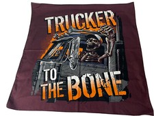Skeleton Trucker to the Bone Bandana Head Wrap Scarf Brown Handkerchief Semi