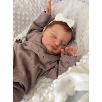  20inch Reborn Baby Doll Newborn Laura with Rooted Hair Painted 3D Skin Handmade