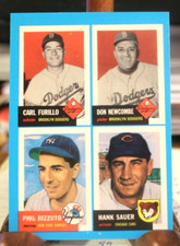 1992 Topps Quadracard '53 Archives Card #2 Furillo Newcombe Phil Rizzuto Sauer