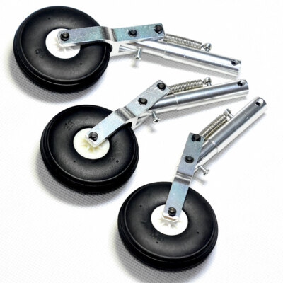 130mm Aluminum Spring Absorb Landing Gear 4mm Recording with PU Tire 55x15mm