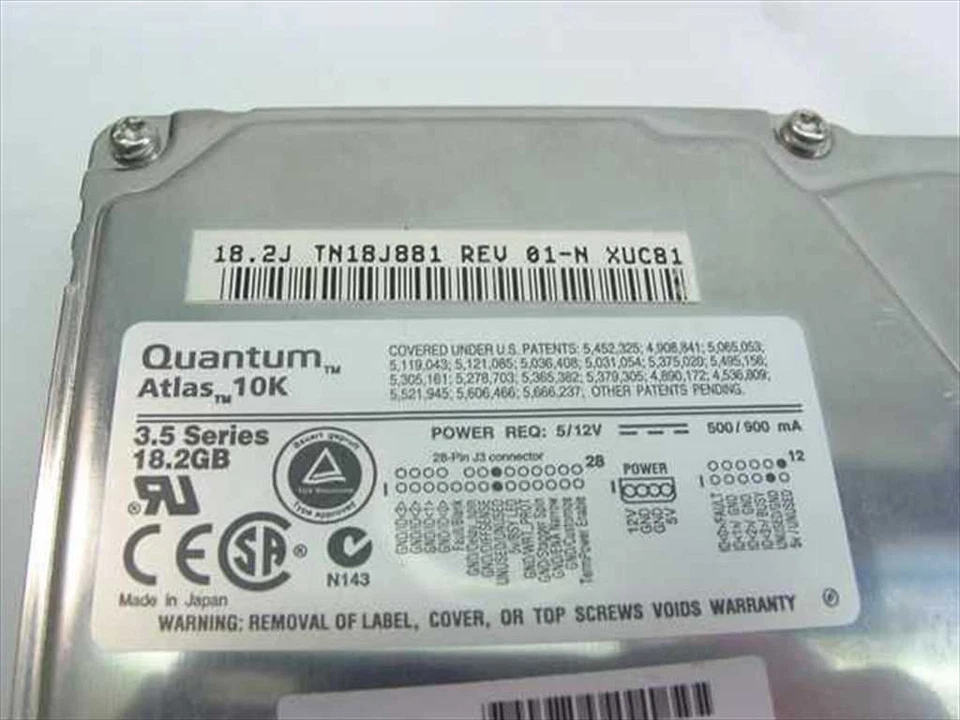 Quantum 18.2J 18.2GB 3.5" SCSI Hard Drive with 80-Pin Hot Swap Connector - Image 2 of 3