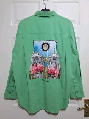 Daily Paper Damen Overshirt Gr. L Absinthgrün Portia Shirt Baumwollmischung