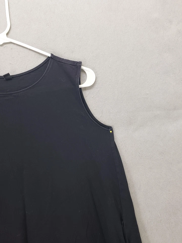 Vestido Uniqlo para mujer mediano negro sin mangas línea A sin mangas 100 % algodón informal Foto 3 de 4