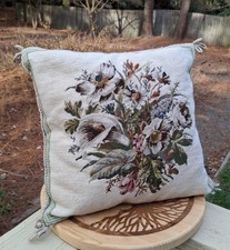 Vintage French Country Hand Stitched Floral P...