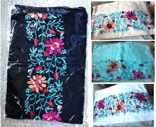 Ladies Embroidered Scarf/Wrap 60 Cotton 40 Silk Choice of Color  68"X35"
