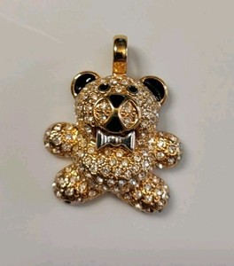 Authentic Barbara Mandrell Gold Plated Teddy Bear Pendant