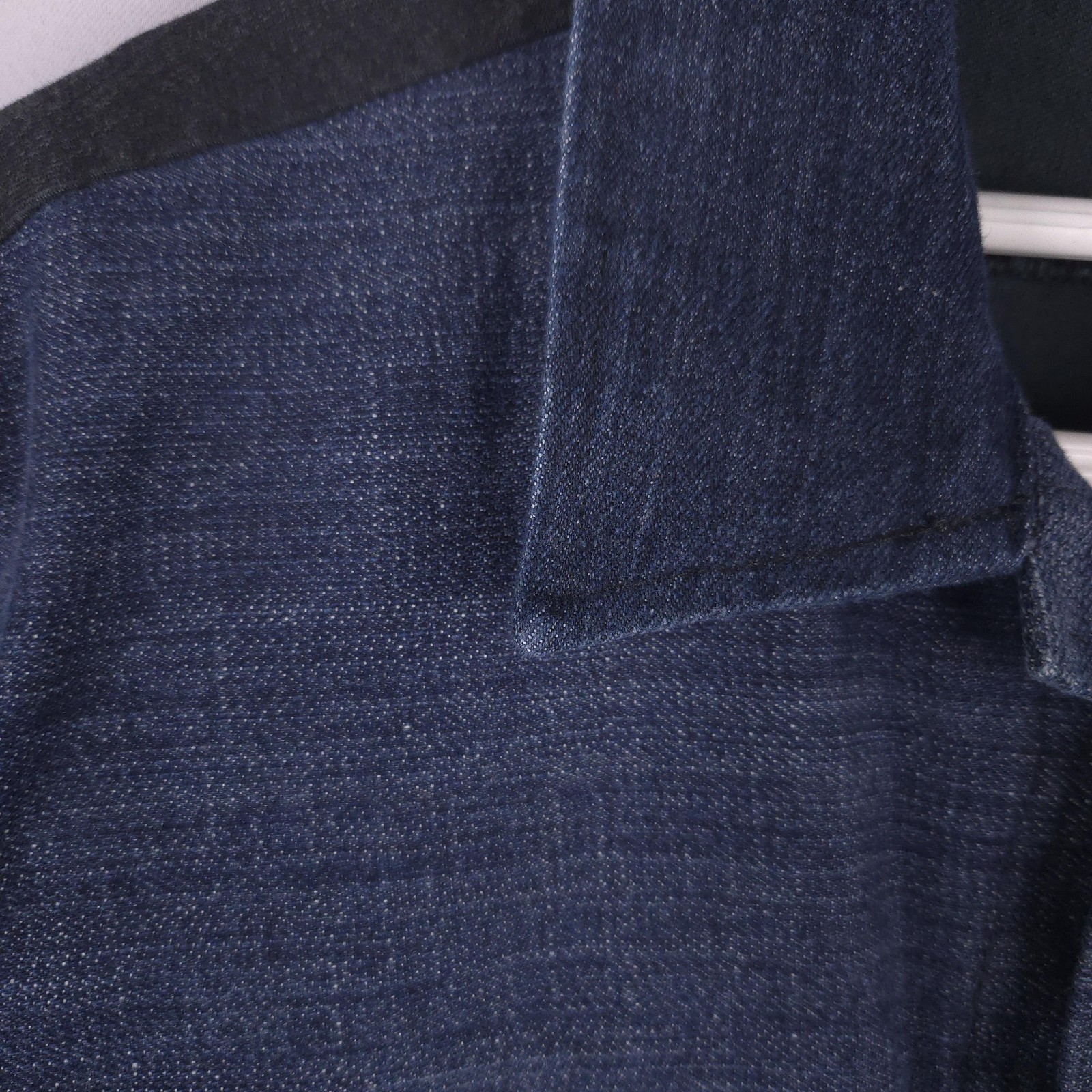 Mens Denim Jacket Medium Blue Patchwork Equipemen… - image 3