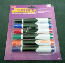 Staples Remarx Dry Erase Markers Assorted 6 pack, Comfort Grip, Chisel Tip - NEW