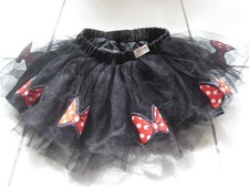 Disney Minnie TuTu Skirt  Black Red White Dot Bows Lined Layered Netting 3T