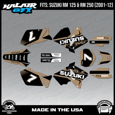 Graphics Kit for Suzuki RM 125 RM250 (2001-2012) Reflex Series-TAN